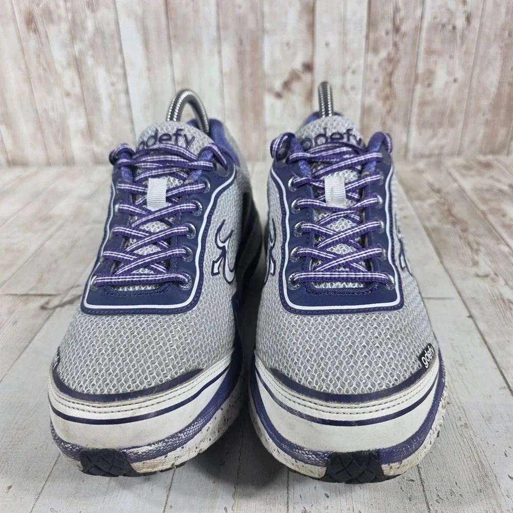 Gravity Defyer Womens TB9024FWP-M Grey Purple VersoShock Walking Shoes Size 7